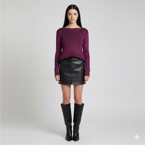 Asos Premium Sweater in Metallic Foil with Deep V neck